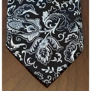 Ferre Massino Black Gray Hand Made 100% Silk Made In China Long